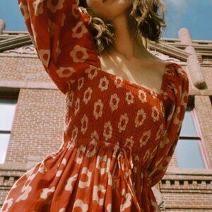 The Katrina Dress - Crimson Daisy